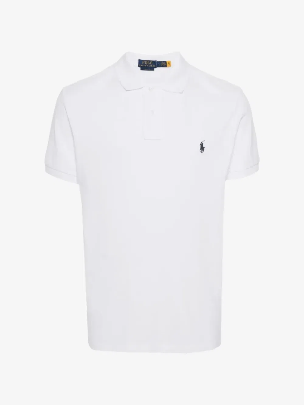 Поло с вышитым логотипом и приталенным силуэтом POLO RALPH LAUREN, белый