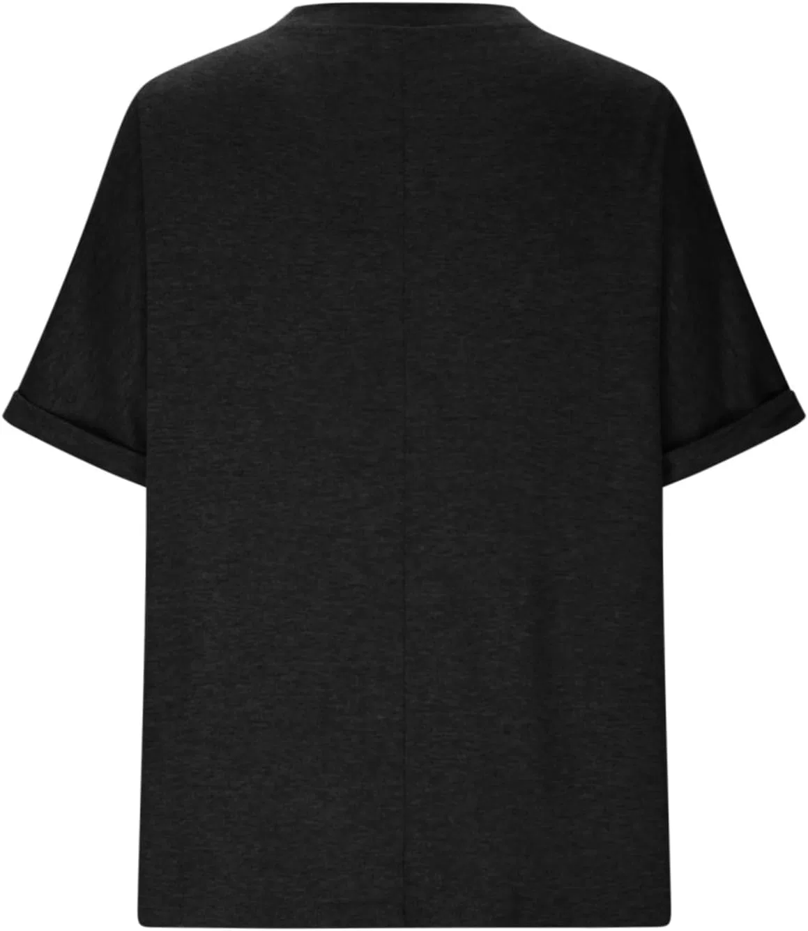 Женская свободная футболка оверсайз с коротким рукавом, Black — фото 4