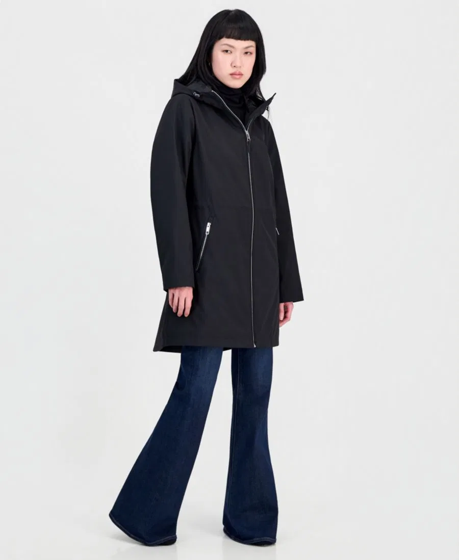 Женский анорак Calvin Klein, с капюшоном и длинным рукавом, Black