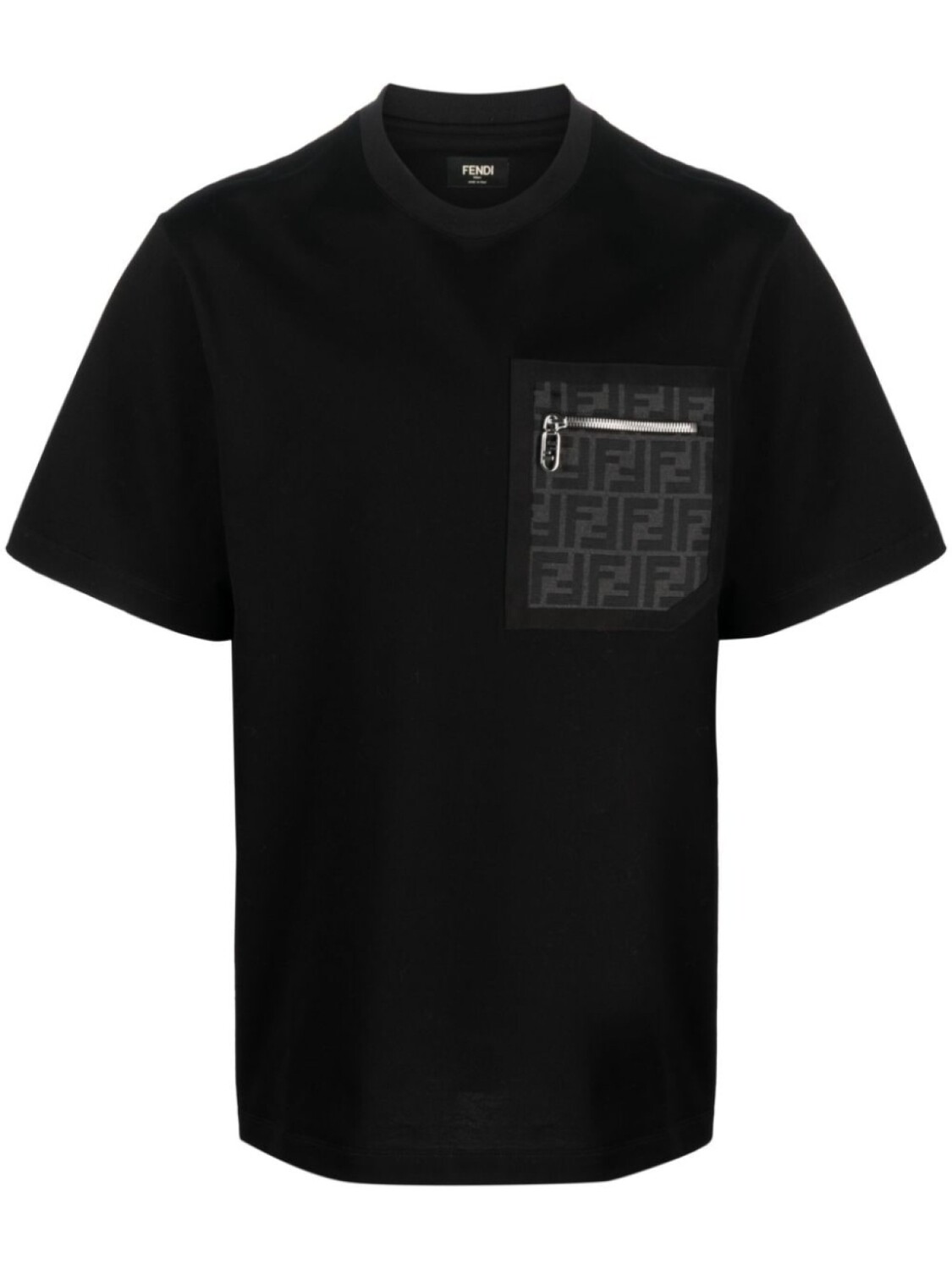 

FENDI футболка с карманом и логотипом FF, черный