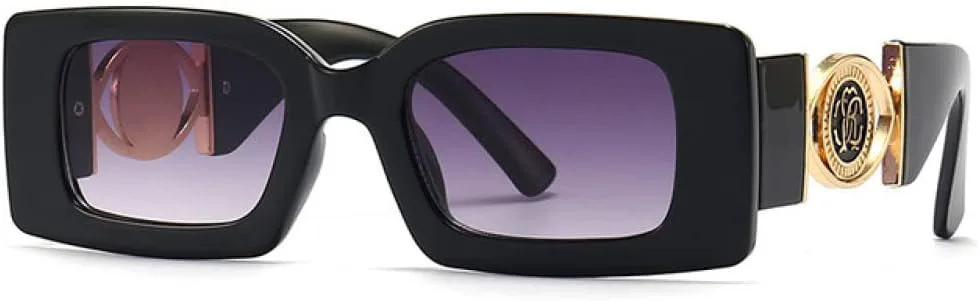 

Солнцезащитные очки прямоугольной формы для женщин и мужчин, винтажные женские черные солнцезащитные очки для мужчин с защитой от УФ-излучения UV400 LANGSER, C6