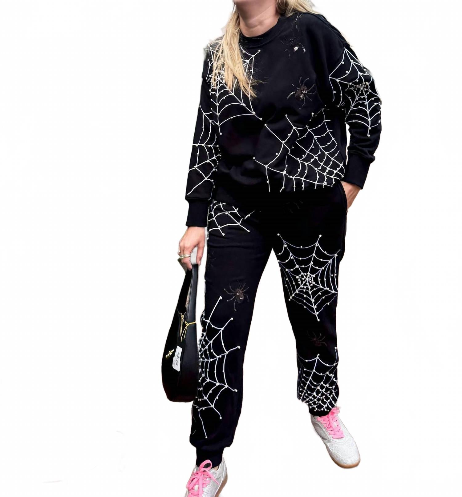 

Brianna Cannon Спортивные штаны Pearl Spiderweb черного цвета