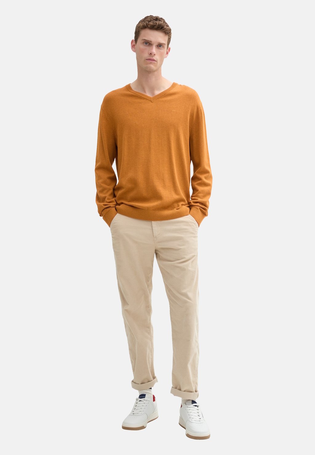 

Джемпер V-NECK TOM TAILOR, оранжевый