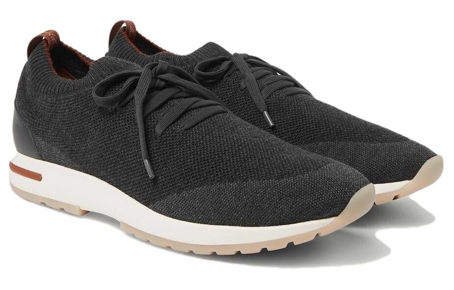 Кроссовки Loro Piana Lifestyle Shoes Men Low-top Black, черный — фото 2