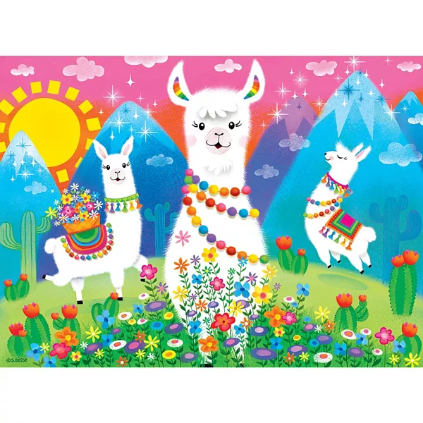 Маленький пазл - головоломка "Lama Love" из 24 частей Masterpieces Puzzles, multicolor — фото 2