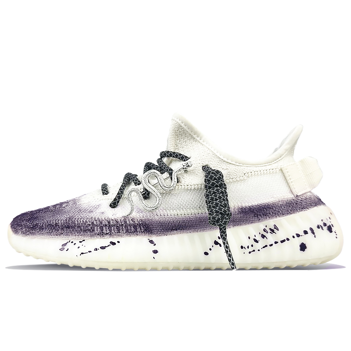 Yeezy Boost 350 V2 Абразивоустойчивые низкие повседневные кроссовки Unisex Белый Фиолетовый Adidas Originals