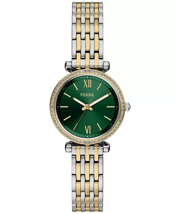 

Женские часы Carlie с тремя стрелками, двухцветная нержавеющая сталь, 28 мм Fossil, two-tone