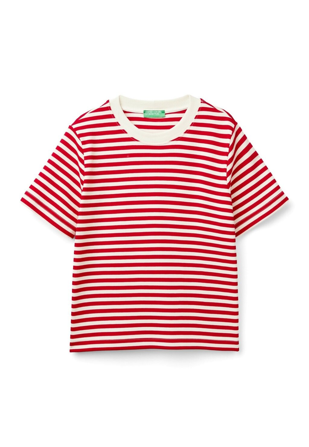 

Футболка с принтом STRIPED United Colors of Benetton, белый