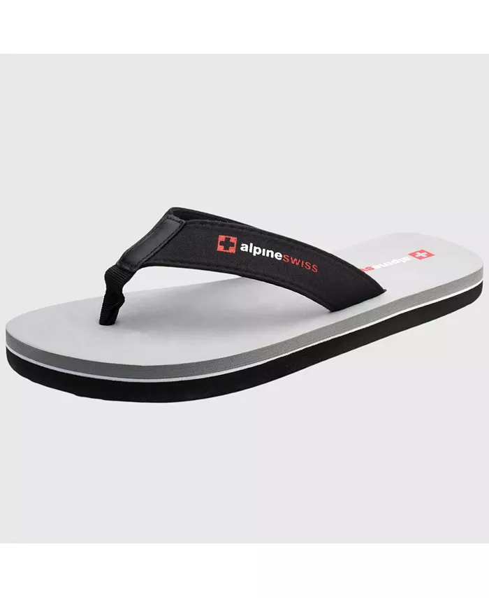 

Мужские шлепанцы Flip Flops, легкие сланцы с перемычкой между пальцами. Пляжные сандалии на подошве из EVA для комфорта. Прочные шлепанцы для мужчин, повседневная обувь для бассейна и улицы Alpine Swiss, серый