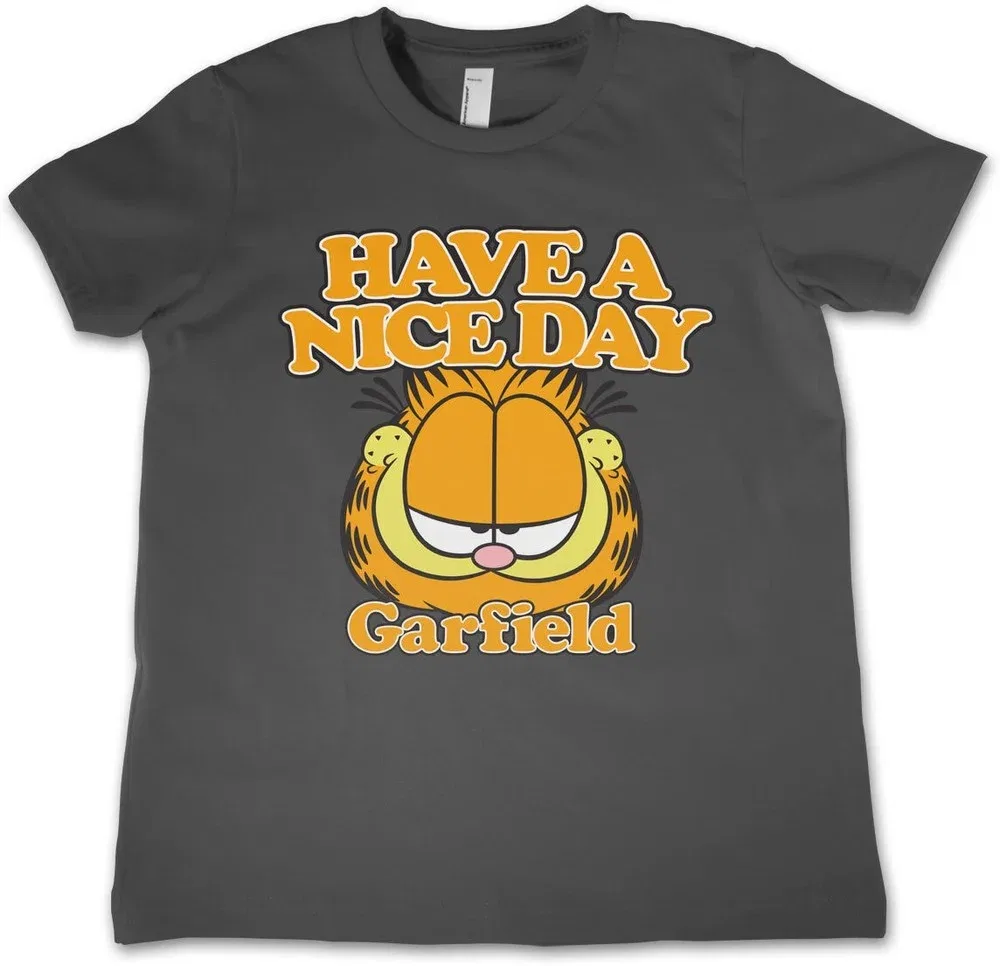 Футболка для детей с принтом Garfield, серая
