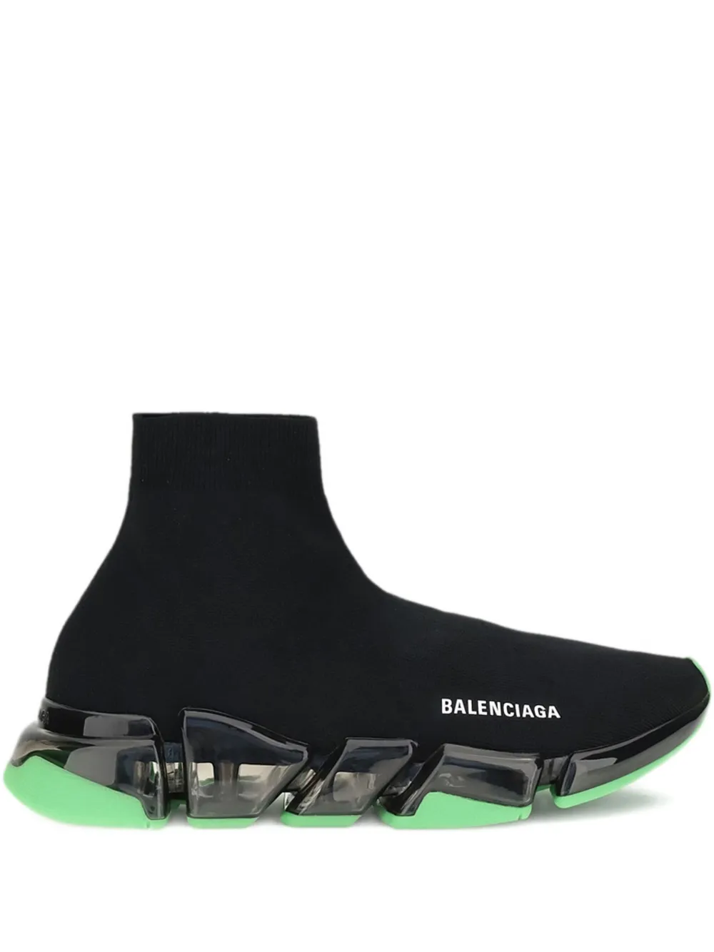 Кроссовки-носки с прозрачной подошвой BALENCIAGA, черный