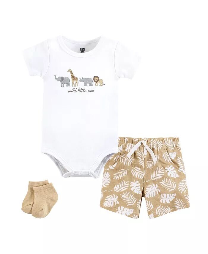 

Боди для маленьких мальчиков, короткое и носки, Wild One Hudson Baby, коричневый