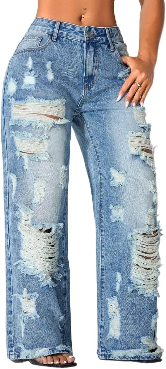Джинсы свободные, с заниженной талией, Royal Blue