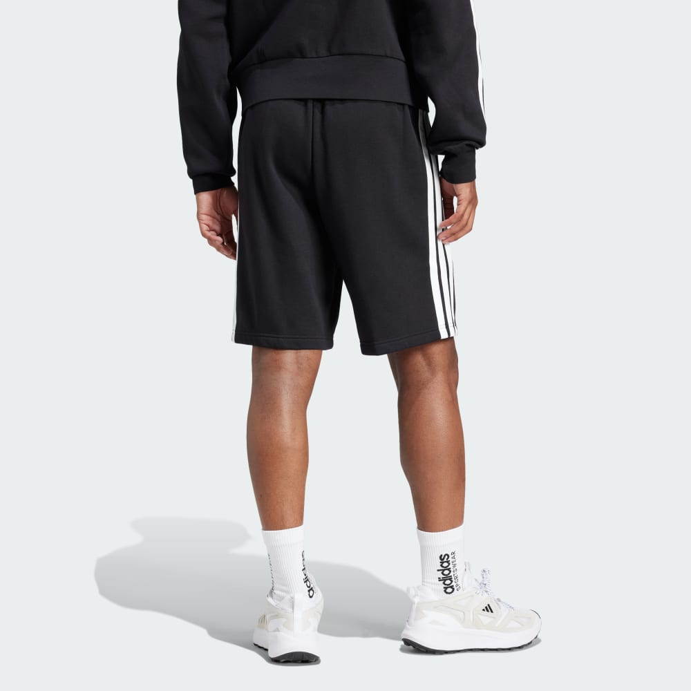 Шорты Adidas Essentials 3-Stripes Fleece Shorts, черный/белый — фото 2