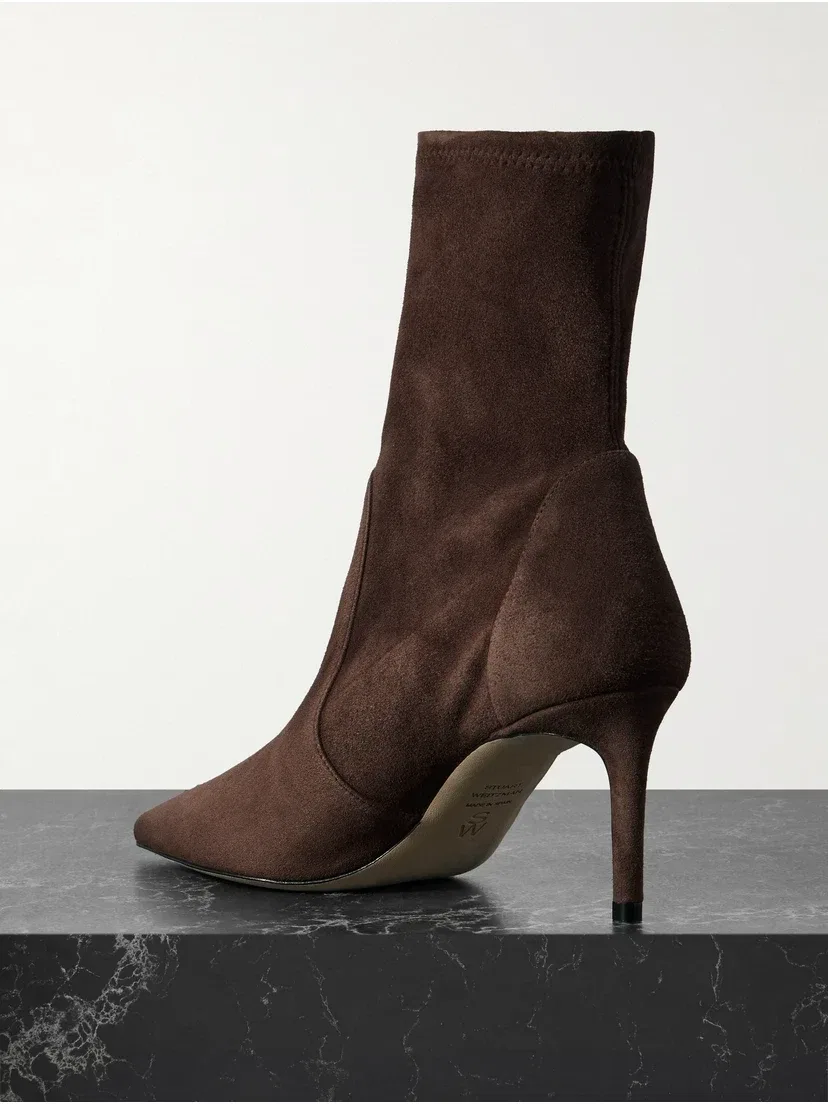 Сапоги-ботильоны Stuart Power из замши Stuart Weitzman, коричневый — фото 3