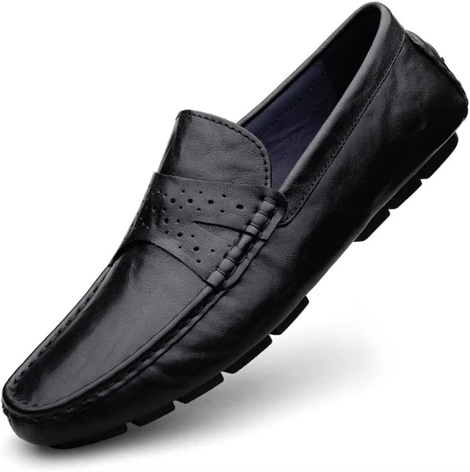 Лоферы кожаные Mens Loafers Penny Loafers, черный SayfuR