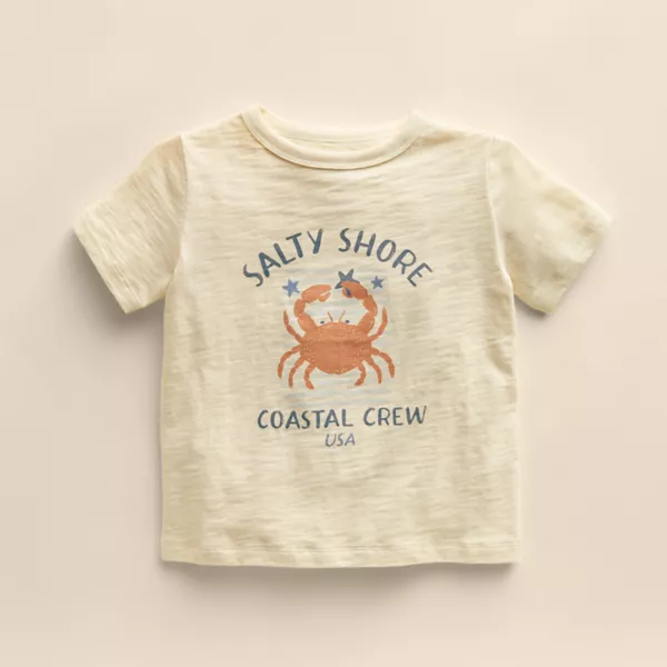 

Детская футболка из органического сердечника 4–12 лет Little Co. By Lauren Conrad, цвет beige salty shore