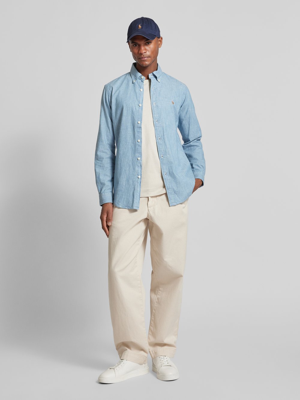 

Рубашка свободного покроя с вышитым логотипом, модель «CHAMBRAY» Polo Ralph Lauren