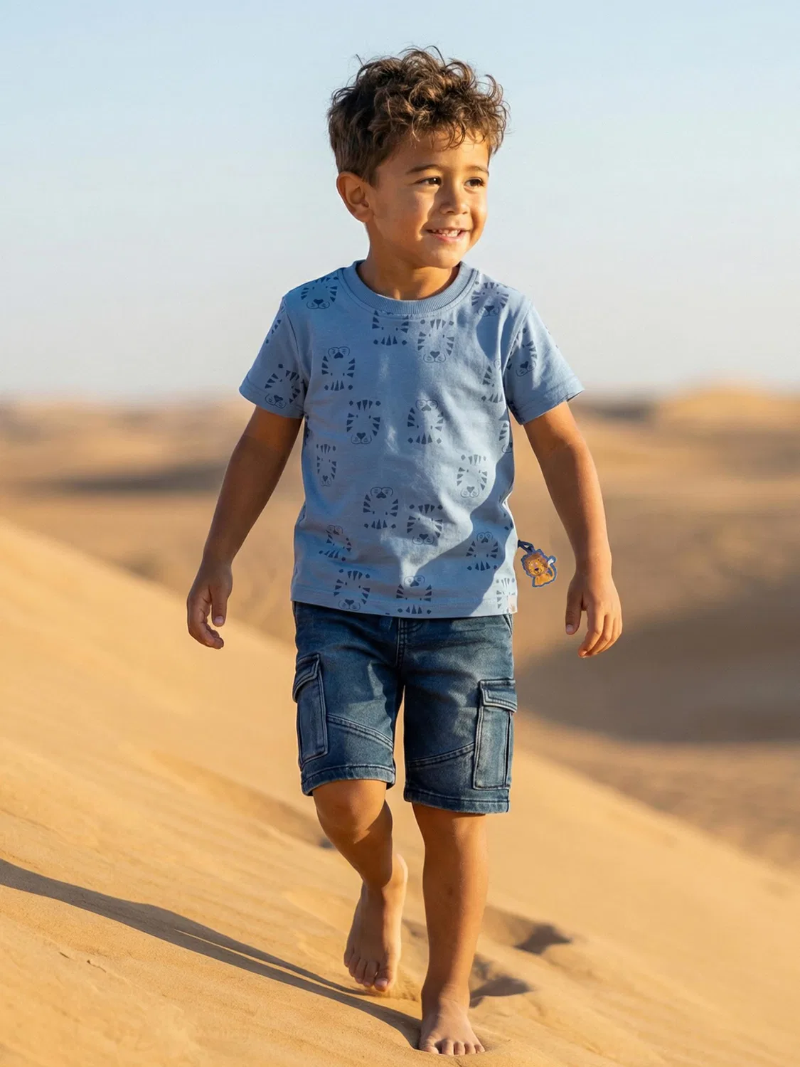 Рубашка Sigikid T-Shirt Tiger & Löwe светло-синего цвета — фото 2