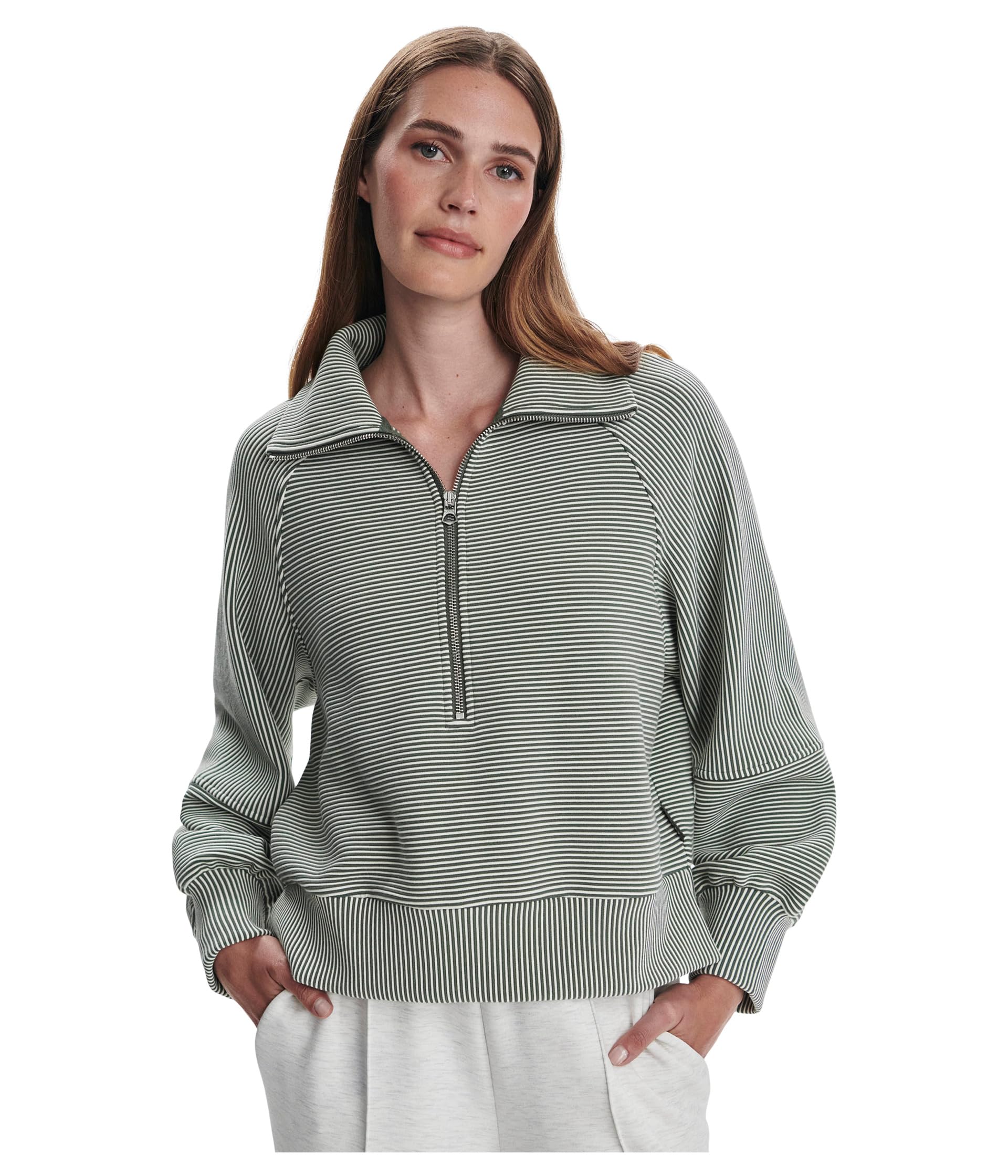 

Толстовка Varley Milano Half Zip Sweat 2.0, цвет Thyme/Egret