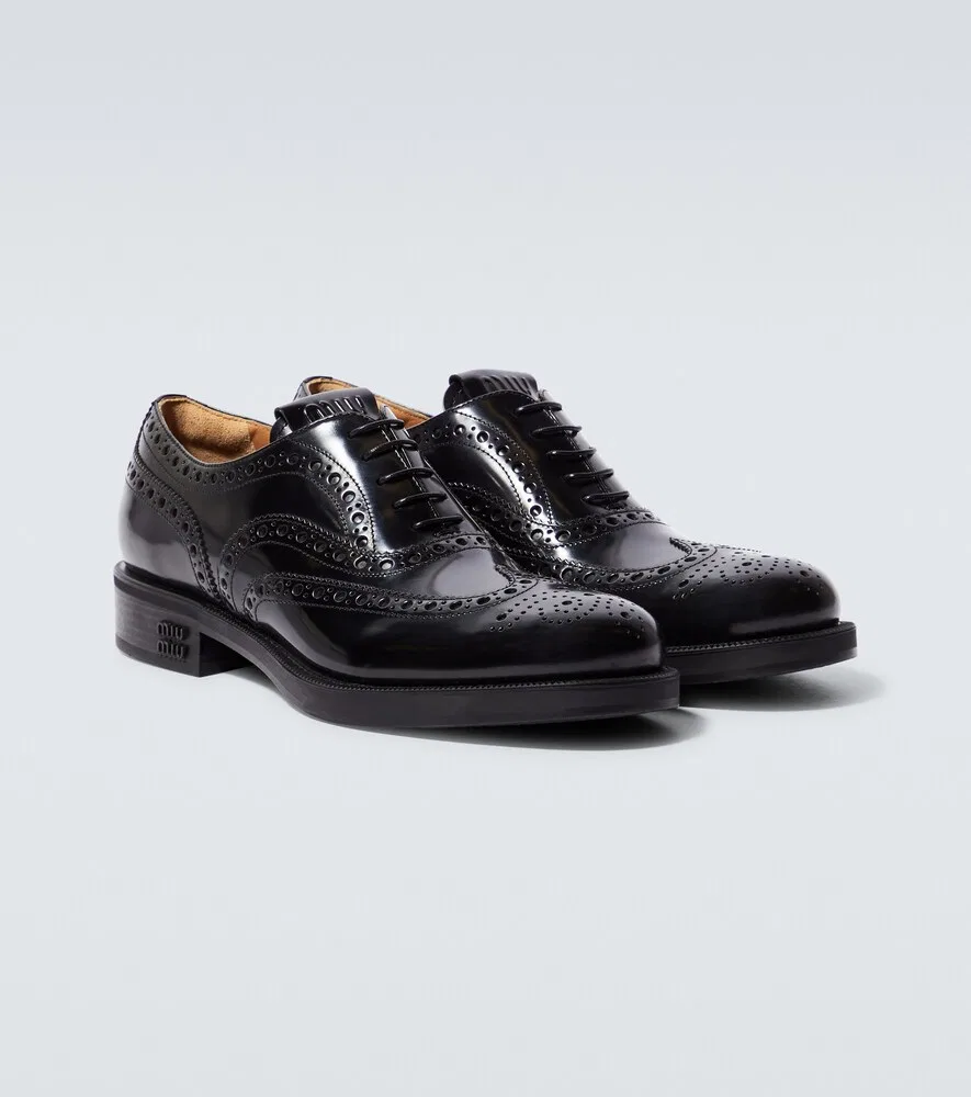 Кожаные броги Church's Miu Miu, черный