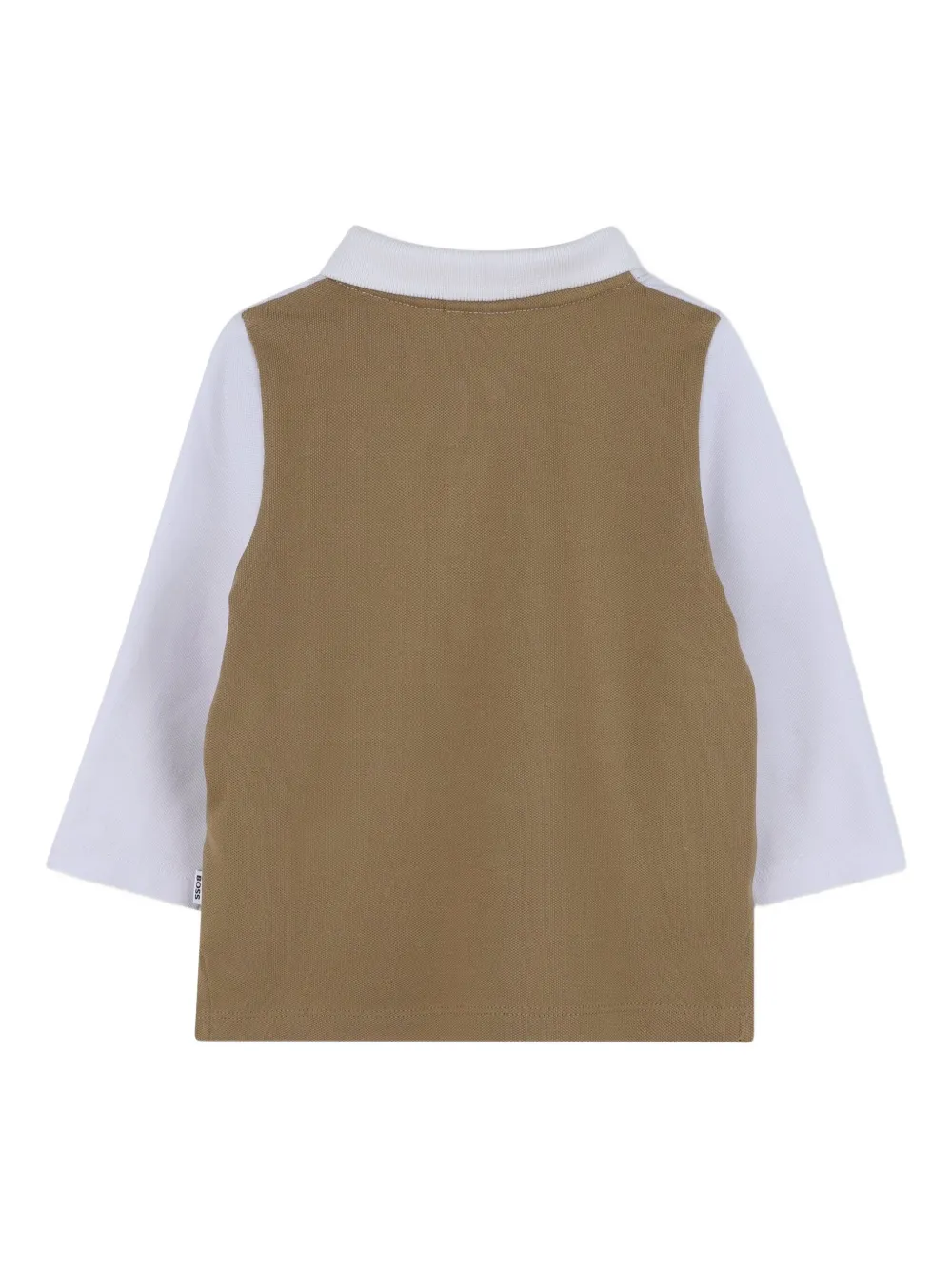 Рубашка поло со вставками и длинными рукавами BOSS Kidswear, белый — фото 2