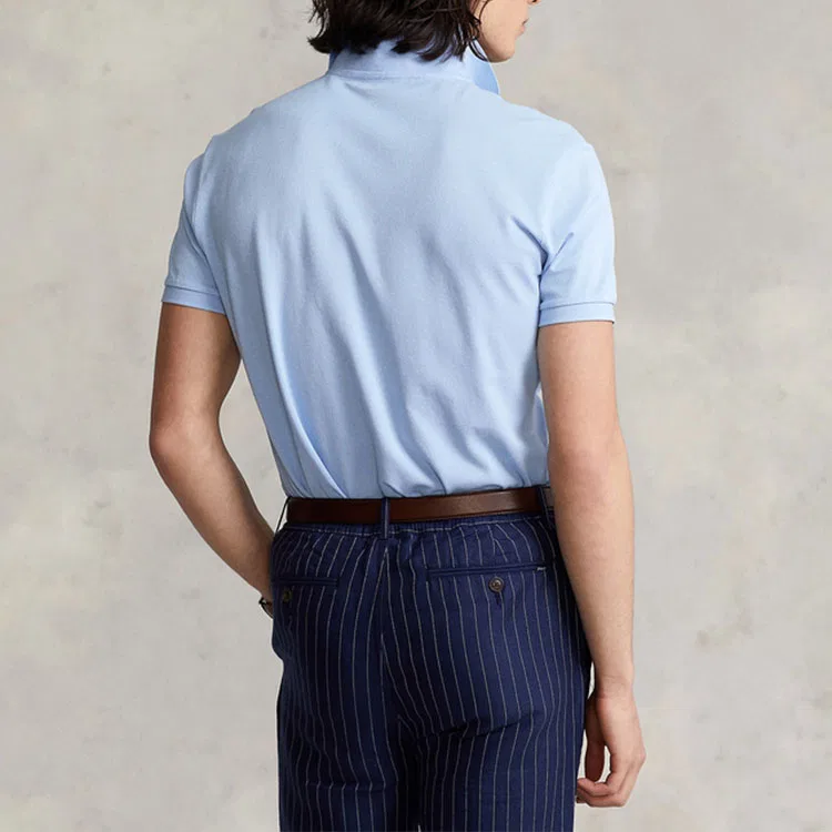 Поло хлопковое Polo Ralph Lauren синее — фото 4