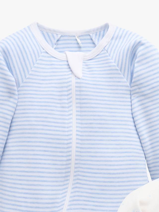 Детский хлопковый комбинезон с молнией Purebaby, Pack of 2, Blue Bear — фото 2