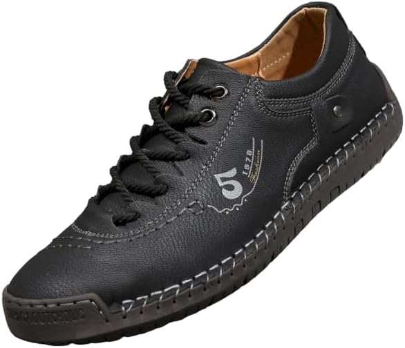 

Мужские слипоны из кожи Hhhchpm - легкие полуботинки средней высоты для прогулок и вождения, черный