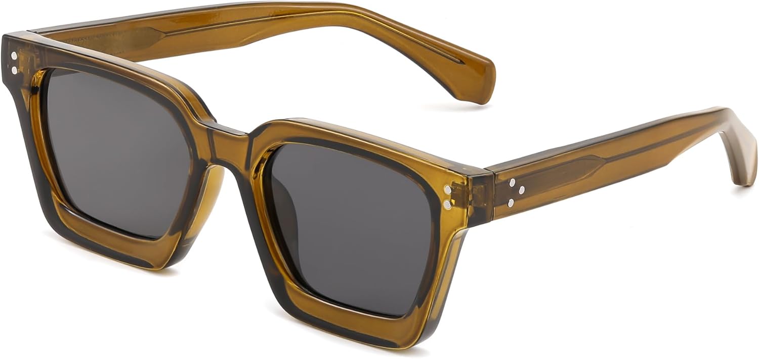 

Солнцезащитные очки FEISEDY для мужчин и женщин, поляризованные, массивная квадратная оправа, прямоугольная форма, защита от УФ-излучения UV400, артикул B2396, 007 Olive Yellow Frame | Polarized Gray Lenses