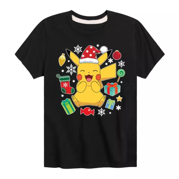 

Футболка с рисунком от Pokémon Pika для мальчиков 8-20 лет Licensed Character, черный