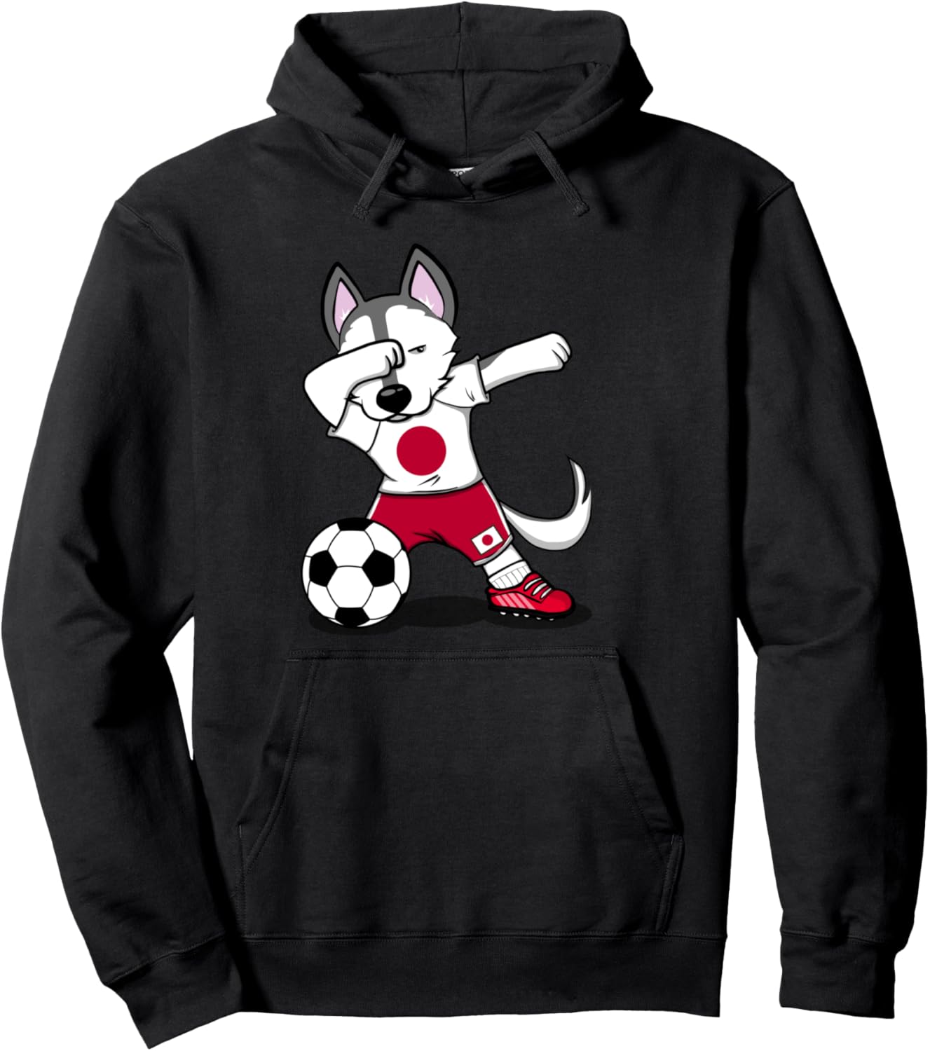 

Забавная собачка хаски, делающая даб. Милая собачка хаски. Футбол в Японии. Спортивная толстовка с флагом Японии Teeisle Japan Soccer, черный