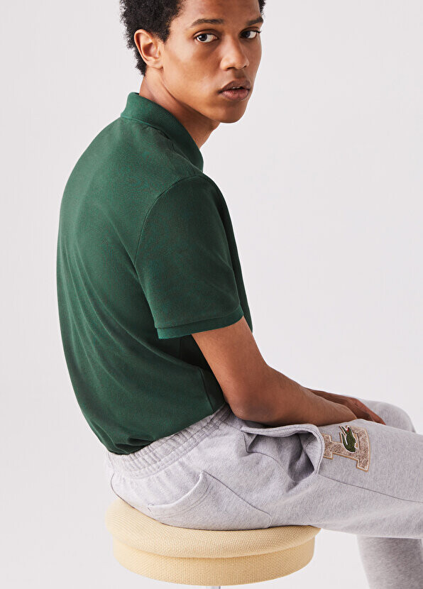 Футболка-поло Lacoste L.12.12 Slim Fit Мужская Зеленая — фото 3