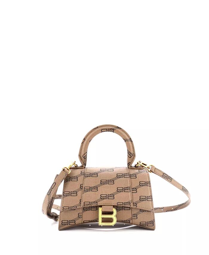 

Сумка XS Hourglass с верхней ручкой, холщовая ткань с покрытием BB Pre-Owned Balenciaga, коричневый