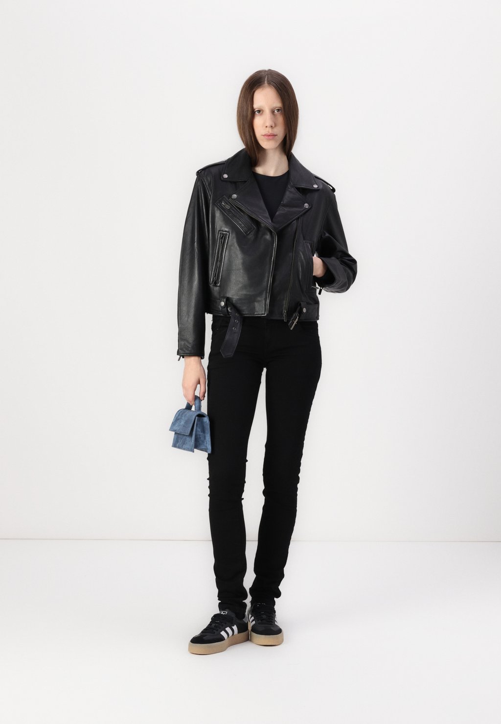 

Кожаная куртка FRANKA Pepe Jeans, черный