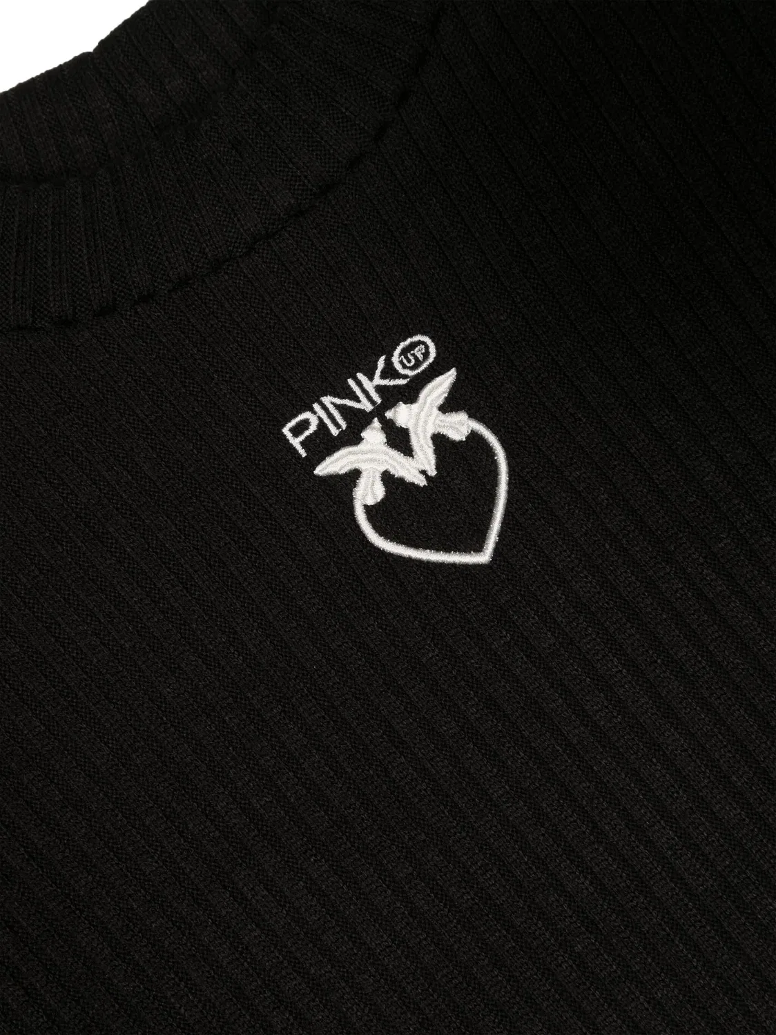 Джемпер с вышитым логотипом из рибаны PINKO, черный — фото 2