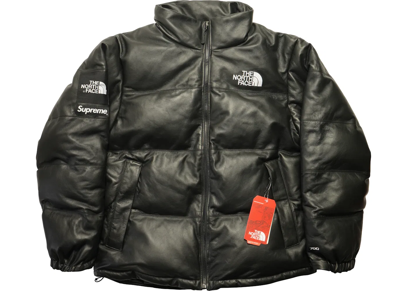 Мужская куртка Leather Nuptse из кожи Supreme The North Face, Black