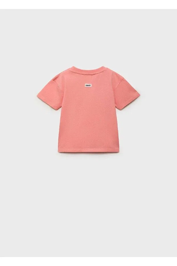 Детская футболка с принтом Snoopy printed t-shirt Mango Baby, Pinkish Orange — фото 2