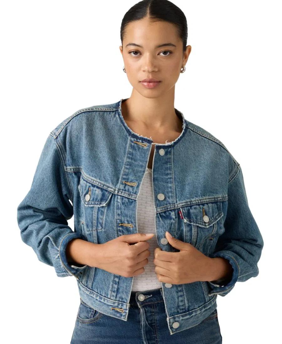 Женский укороченный джинсовый жакет без воротника Levi's, Craft Room