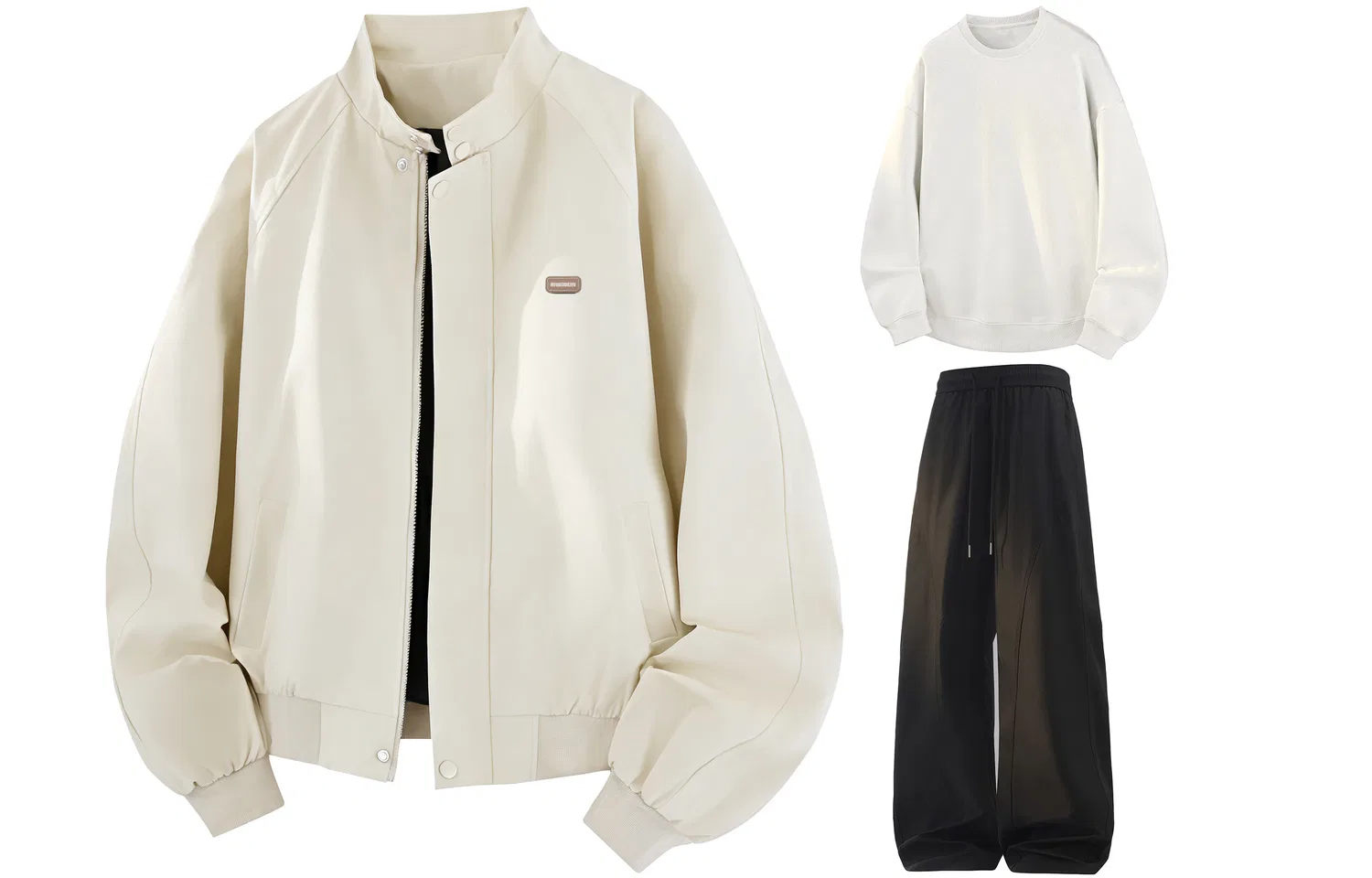 Детский спортивный комплект унисекс Beige+White+Black Casual Sportswear WARRIOR