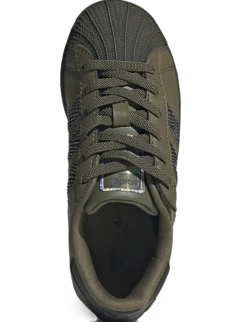 Кроссовки Superstar с эффектом змеиной кожи Adidas Kids, зеленый — фото 4