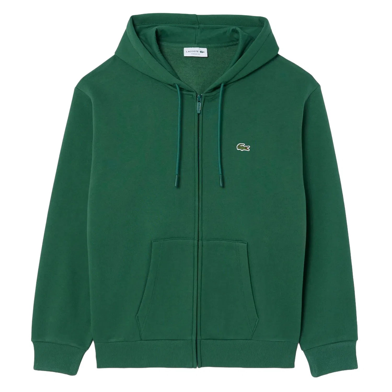 Свитшот на молнии зеленый Lacoste