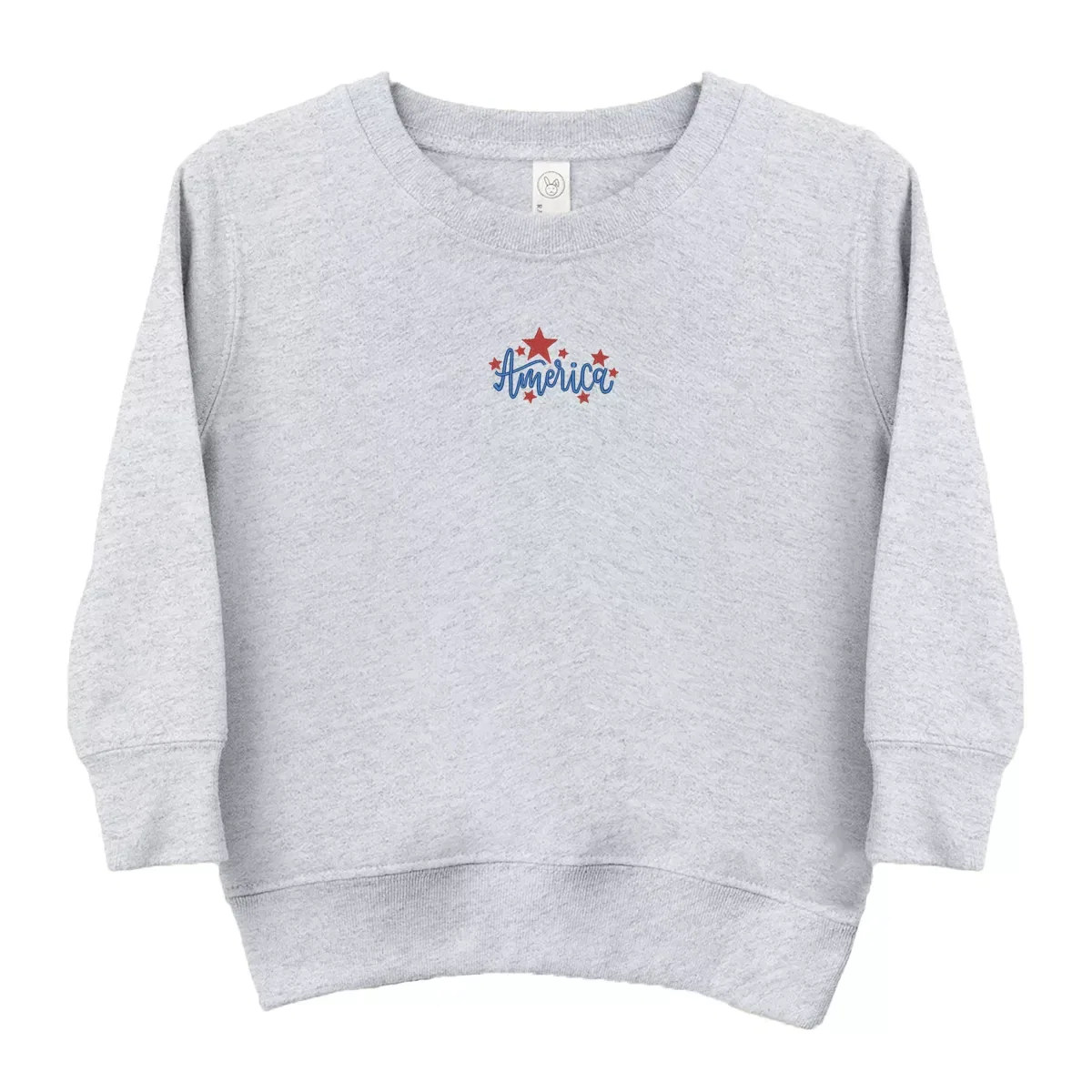 Детский свитшот для девочек с вышивкой Embroidered America Stars The Juniper Shop, Heather Grey