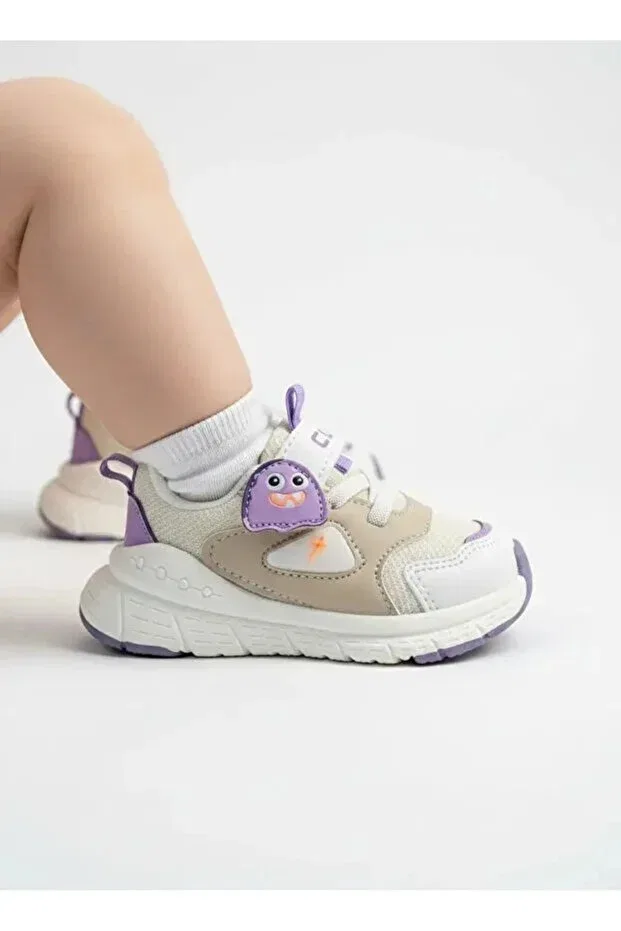 Детские ортопедические туфли для первых шагов Cool Kids, Beige - Lilac — фото 2