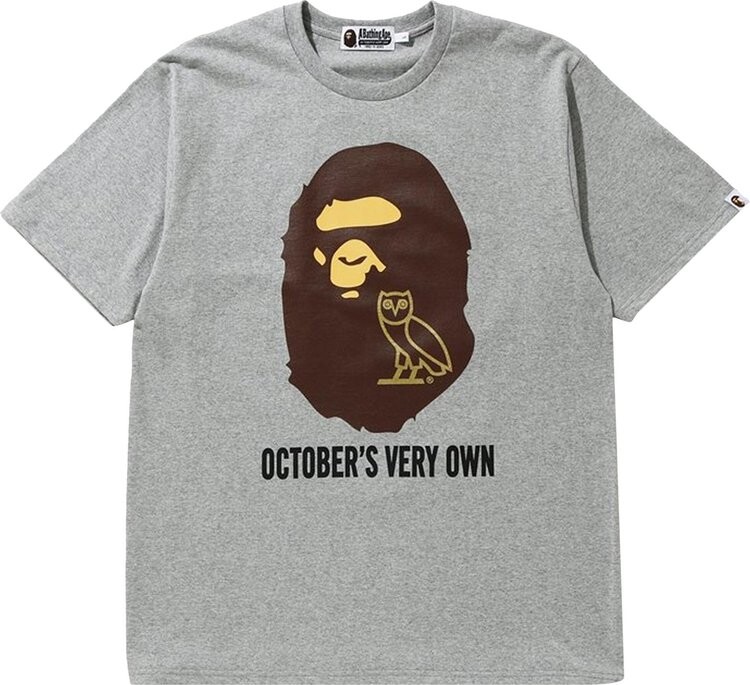

Футболка BAPE x OVO Tee 'Gray', серый