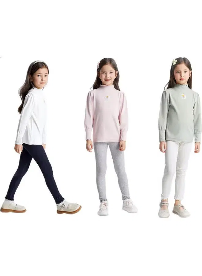 Леггинсы детские трикотажные с эластичной вязкой Little Elastic Jacquard Purcotton, синий