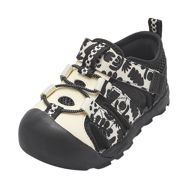 

Детские сандалии с противоскользящей подошвой, устойчивые к истиранию и отскоку. Для детей от 3 до 7 лет. BALABALA, белый/черный