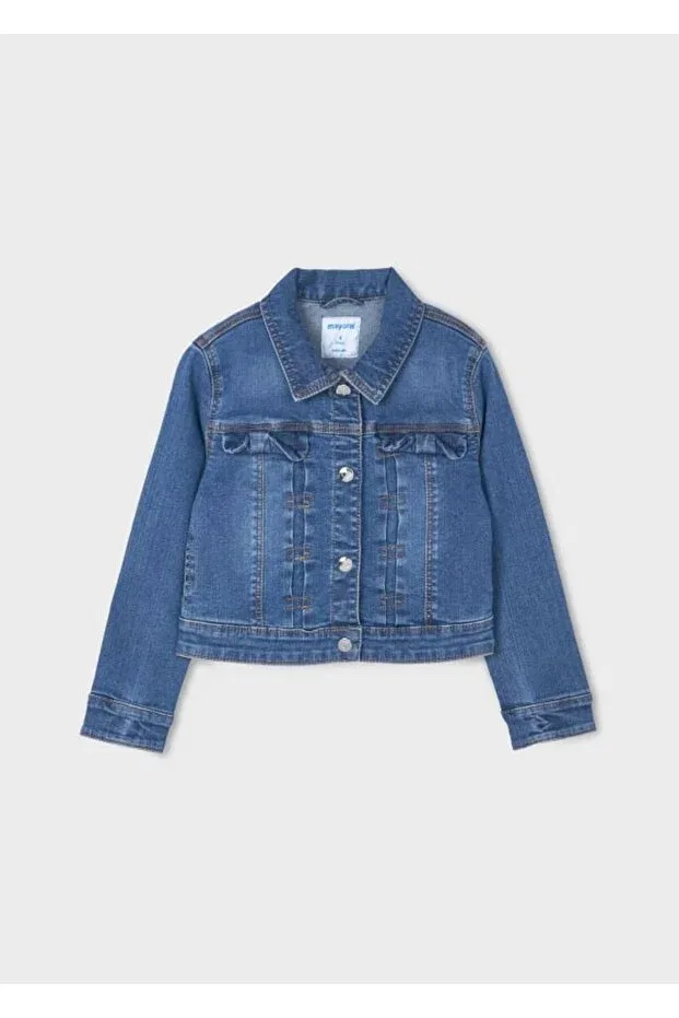 Детский джинсовое джакет для девочек с длинным рукавом Mayoral, Navy Blue