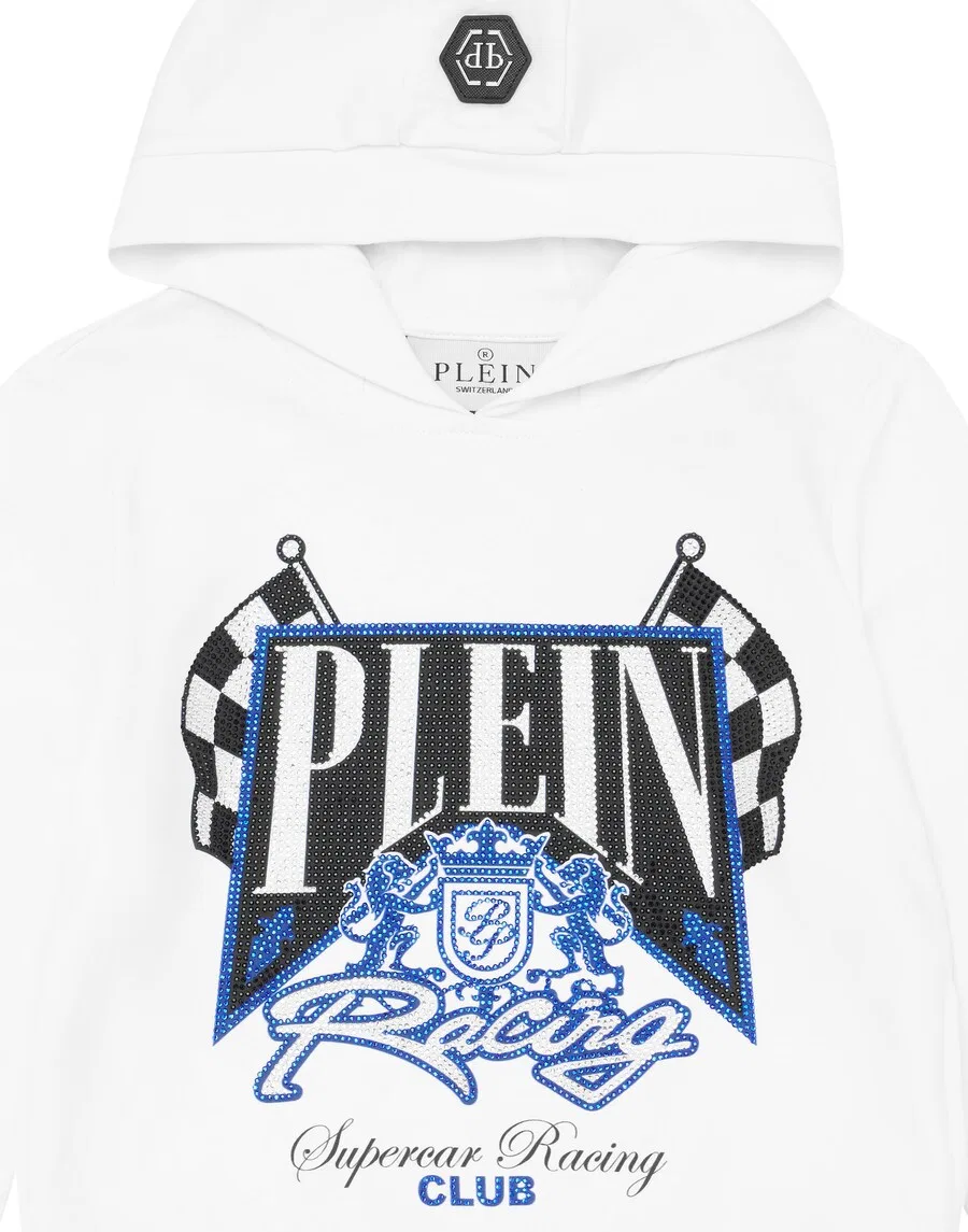 Толстовка Philipp Plein 'Racing Club' белого цвета — фото 3