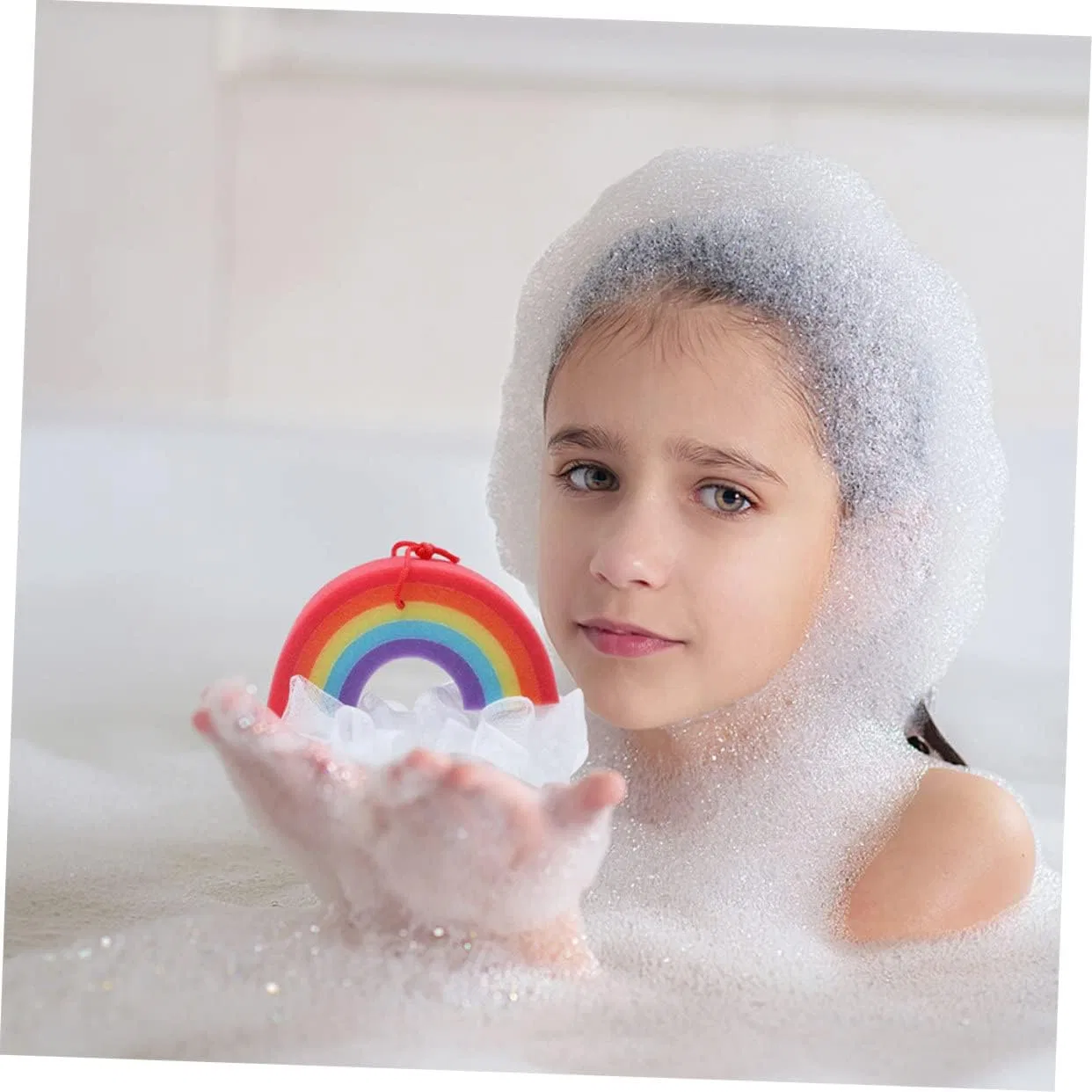 Мочалка для душа Rainbow Bath, 12 шт, LALAFINA, мультиколор — фото 2